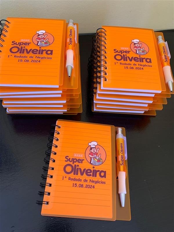 Cadernos com caneta personalizados para evento